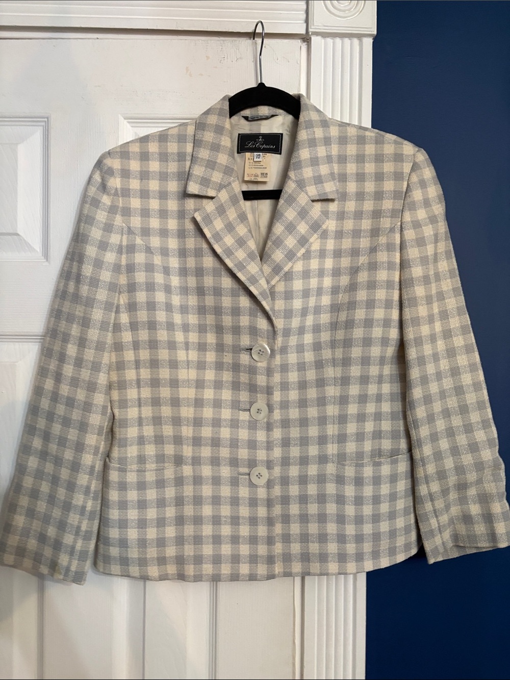 Les Copains Checked wool blazer - size 46 (US size 12) - Picture 3 of 3